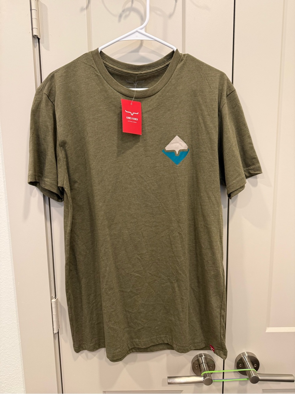 Kimes Ranch Olive Green Short-Sleeve Tee with Chest Patch